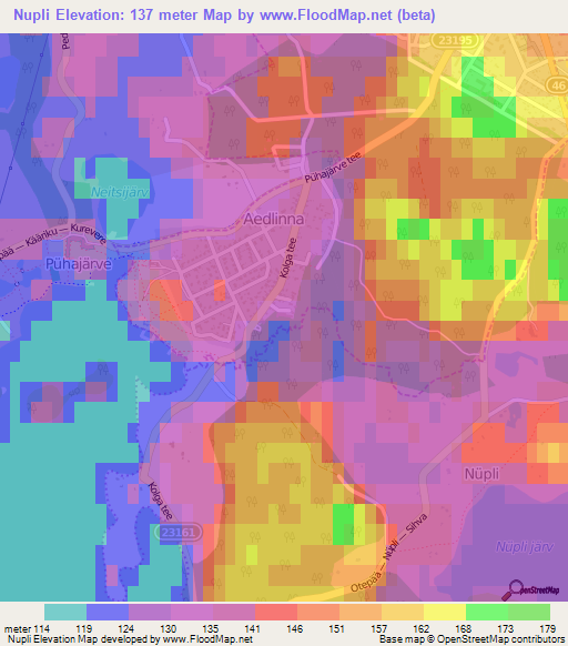 Nupli,Estonia Elevation Map