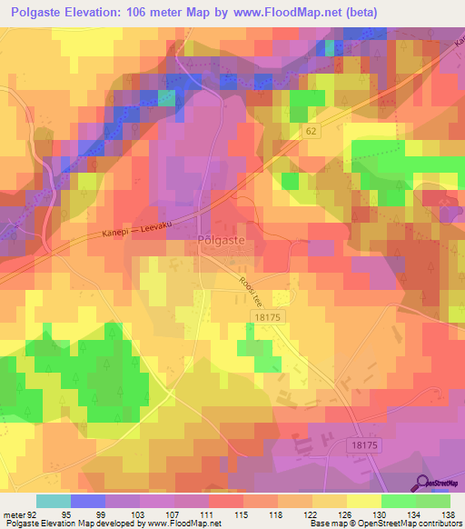 Polgaste,Estonia Elevation Map