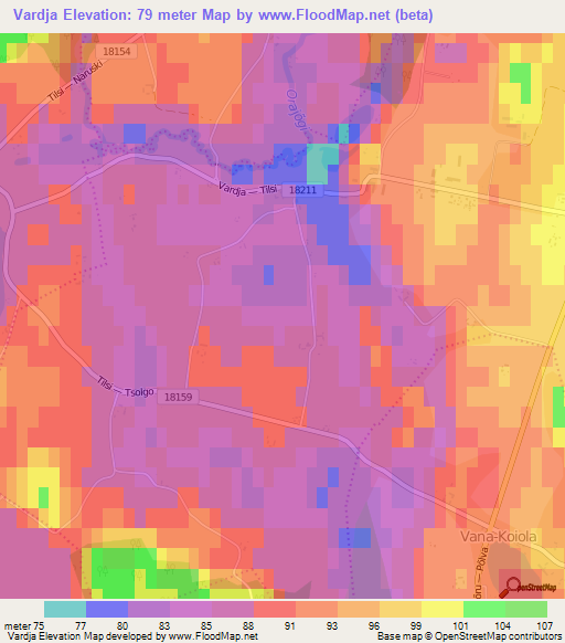 Vardja,Estonia Elevation Map