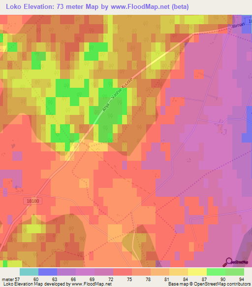 Loko,Estonia Elevation Map