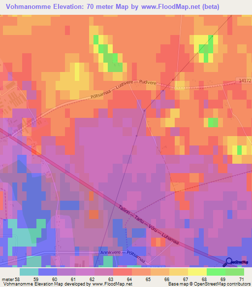Vohmanomme,Estonia Elevation Map