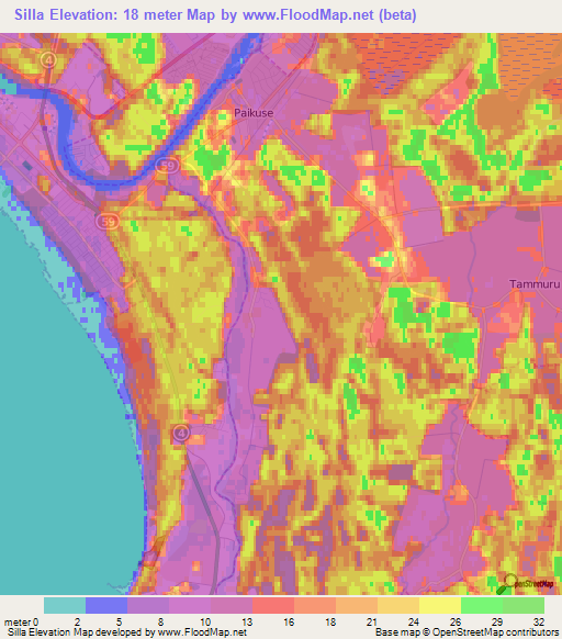 Silla,Estonia Elevation Map