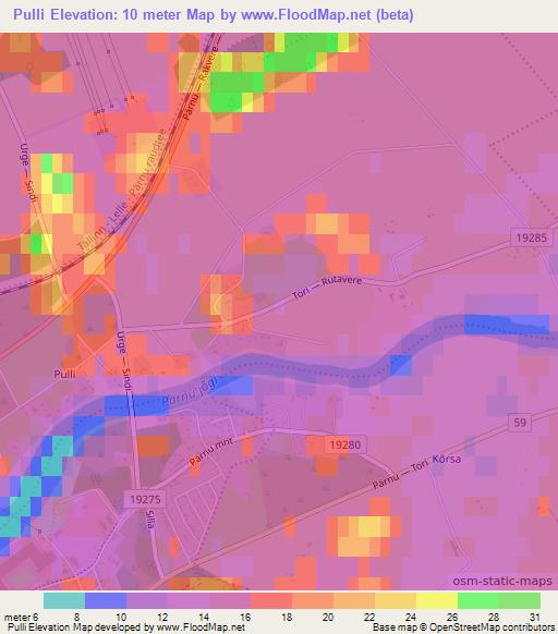 Pulli,Estonia Elevation Map