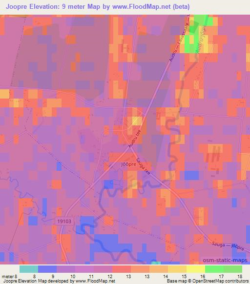 Joopre,Estonia Elevation Map