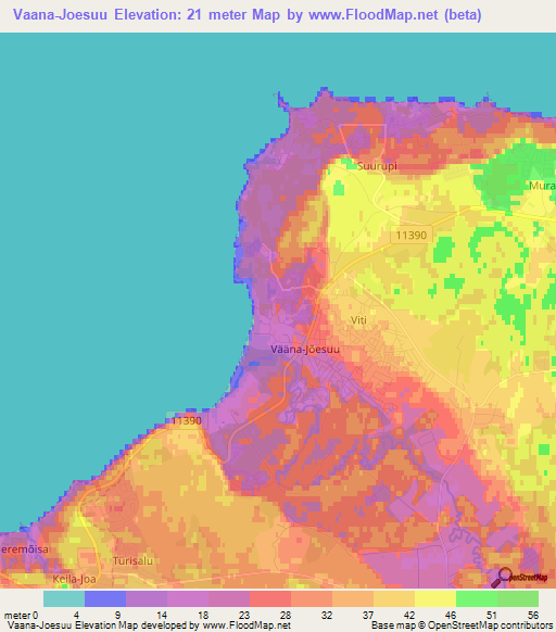 Vaana-Joesuu,Estonia Elevation Map