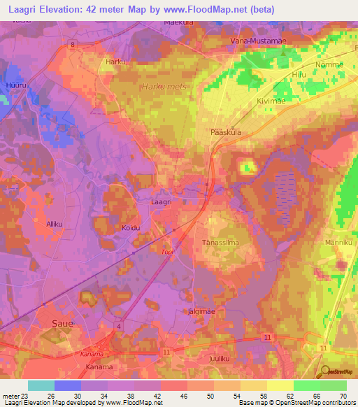 Laagri,Estonia Elevation Map