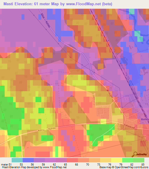 Masti,Estonia Elevation Map