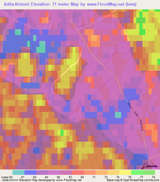 Adila-Krimmi,Estonia Elevation Map