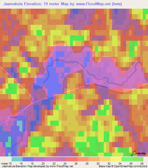 Jaamakula,Estonia Elevation Map