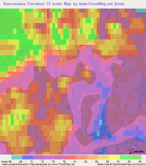 Kaevussaare,Estonia Elevation Map