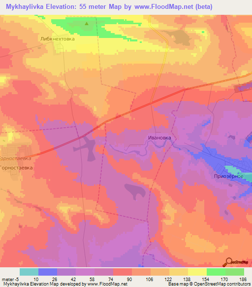 Mykhaylivka,Ukraine Elevation Map