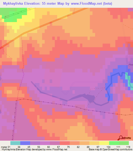 Mykhaylivka,Ukraine Elevation Map