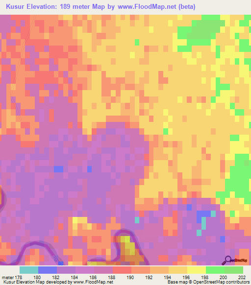 Kusur,Azerbaijan Elevation Map