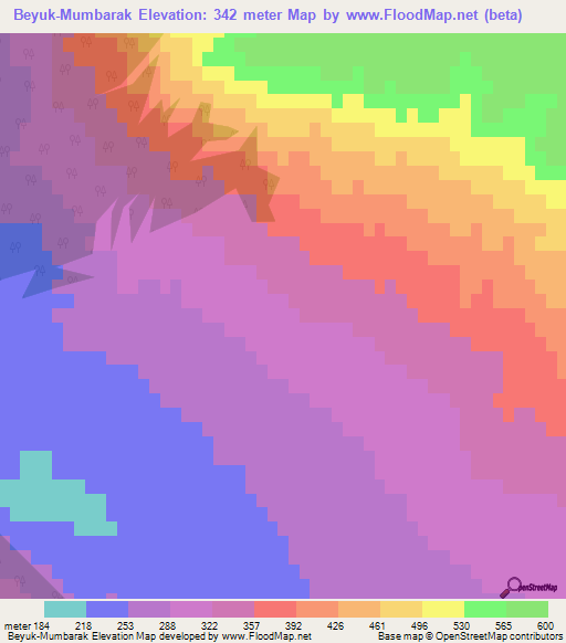 Beyuk-Mumbarak,Azerbaijan Elevation Map
