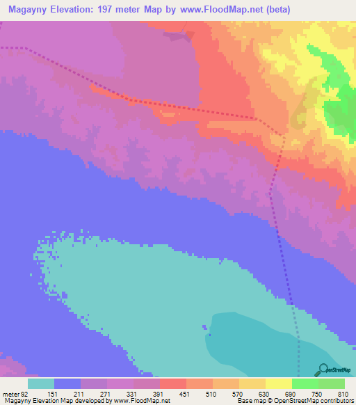 Magayny,Azerbaijan Elevation Map