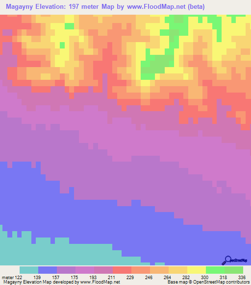Magayny,Azerbaijan Elevation Map