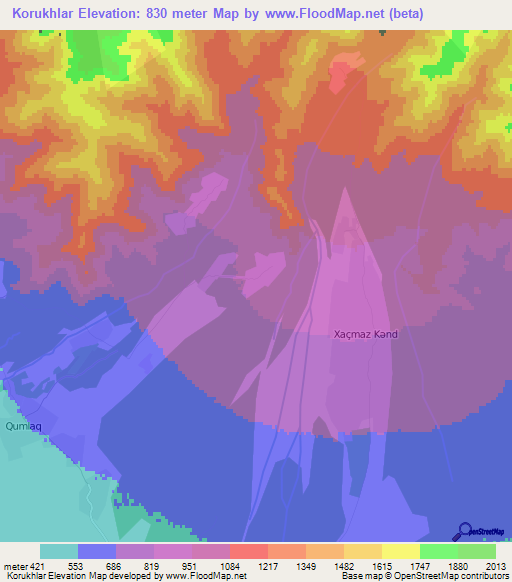 Korukhlar,Azerbaijan Elevation Map