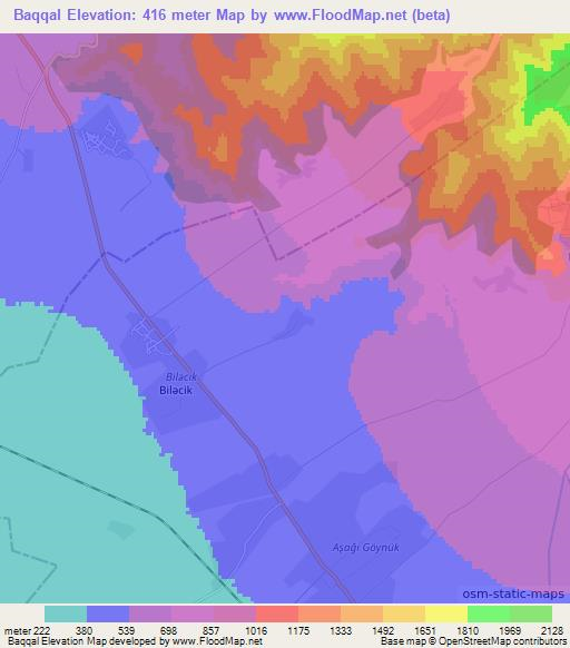Baqqal,Azerbaijan Elevation Map