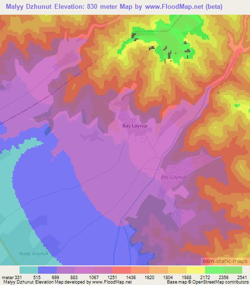 Malyy Dzhunut,Azerbaijan Elevation Map