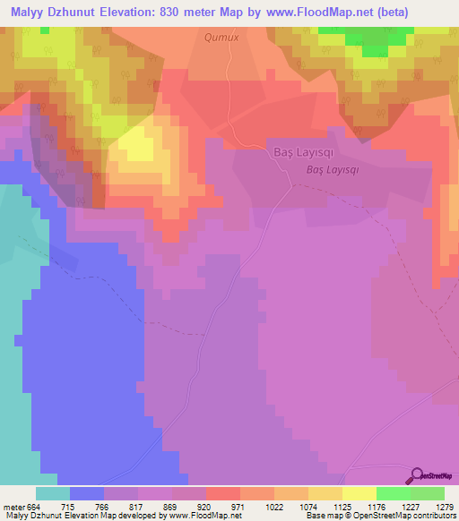 Malyy Dzhunut,Azerbaijan Elevation Map