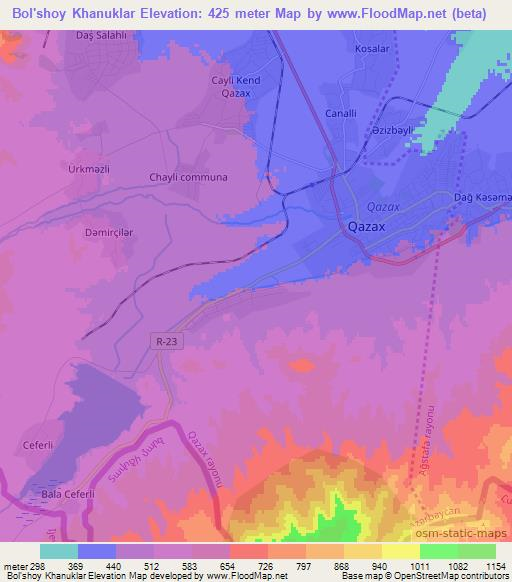 Bol'shoy Khanuklar,Azerbaijan Elevation Map