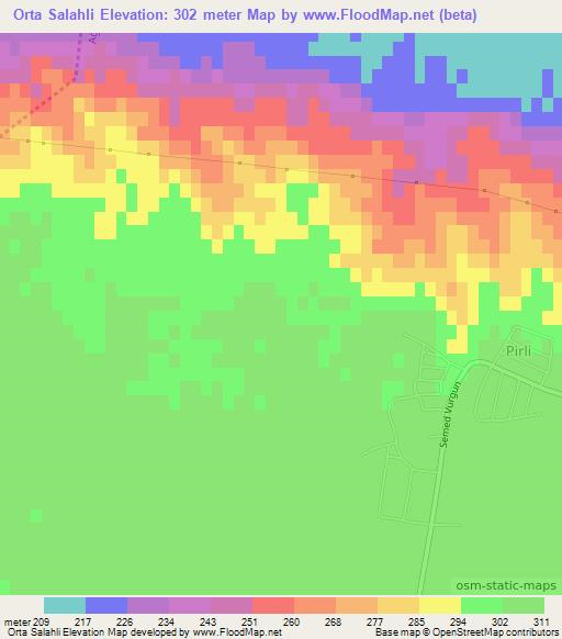 Orta Salahli,Azerbaijan Elevation Map