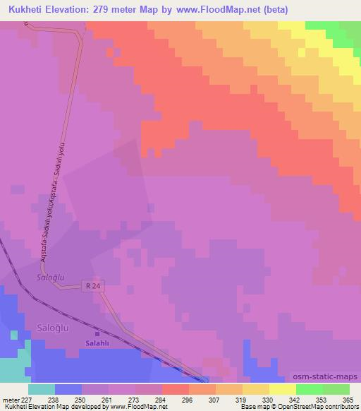 Kukheti,Azerbaijan Elevation Map