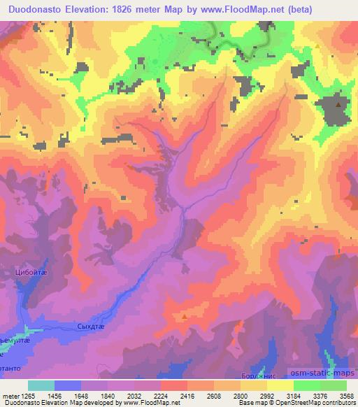 Duodonasto,Georgia Elevation Map