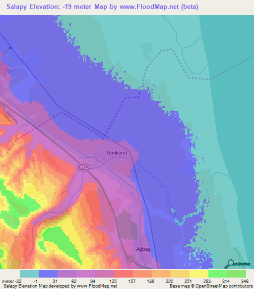 Salapy,Azerbaijan Elevation Map