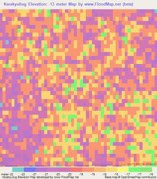 Karakyullug,Azerbaijan Elevation Map