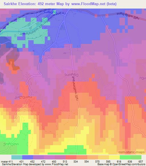 Sairkhe,Georgia Elevation Map