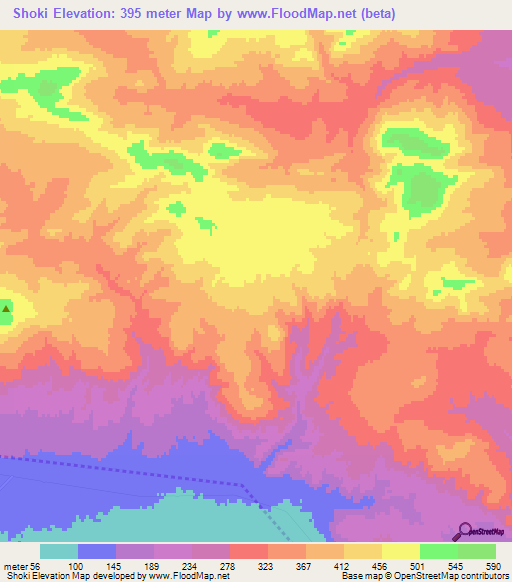 Shoki,Azerbaijan Elevation Map