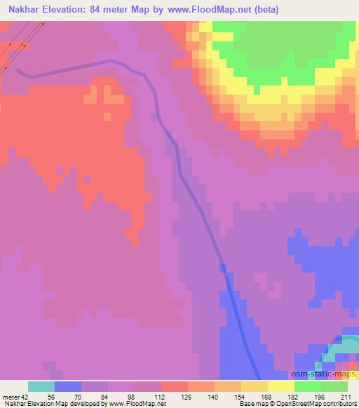 Nakhar,Azerbaijan Elevation Map