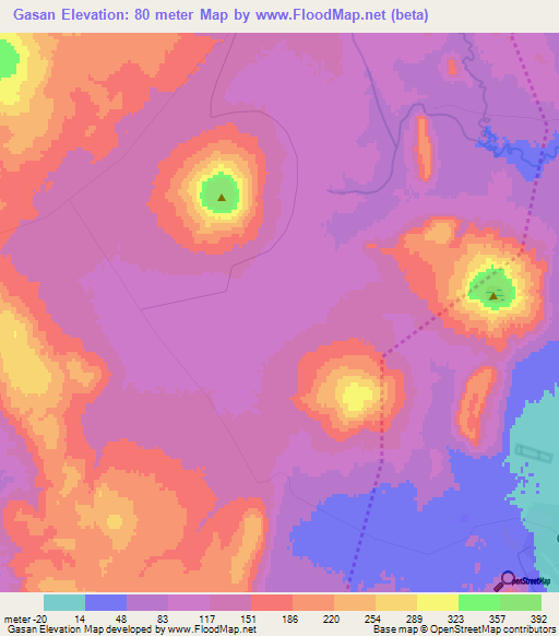 Gasan,Azerbaijan Elevation Map