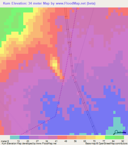 Kum,Azerbaijan Elevation Map