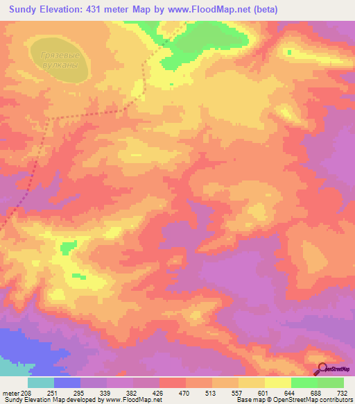 Sundy,Azerbaijan Elevation Map