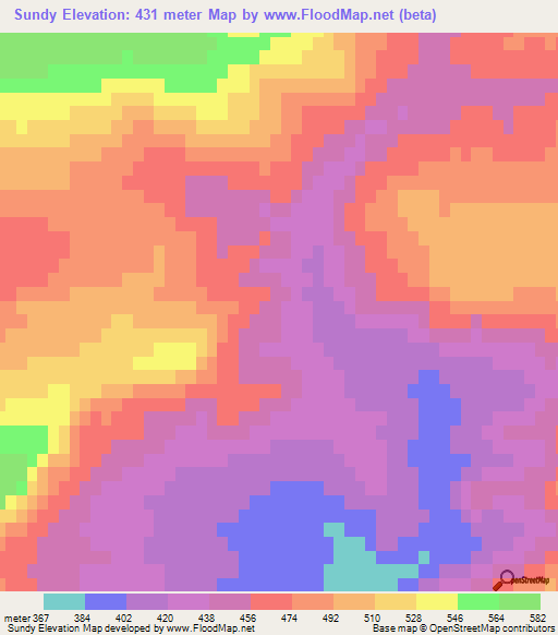 Sundy,Azerbaijan Elevation Map