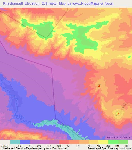 Khashamadi,Azerbaijan Elevation Map