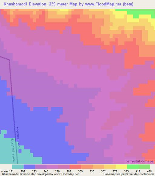 Khashamadi,Azerbaijan Elevation Map