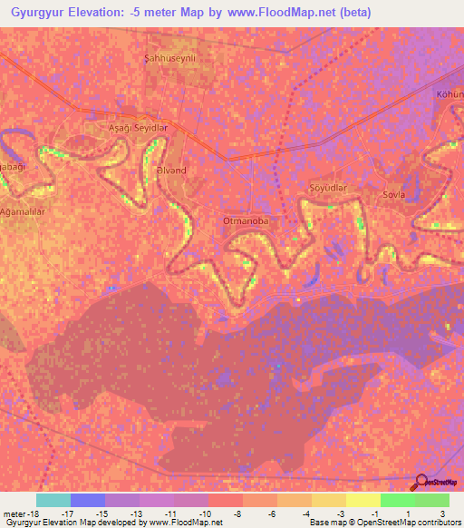 Gyurgyur,Azerbaijan Elevation Map
