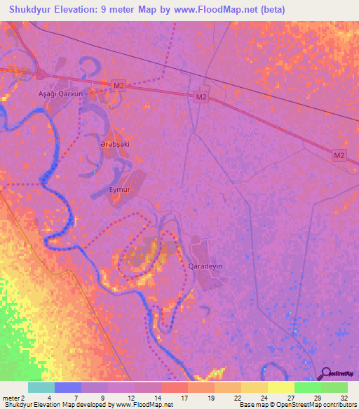 Shukdyur,Azerbaijan Elevation Map