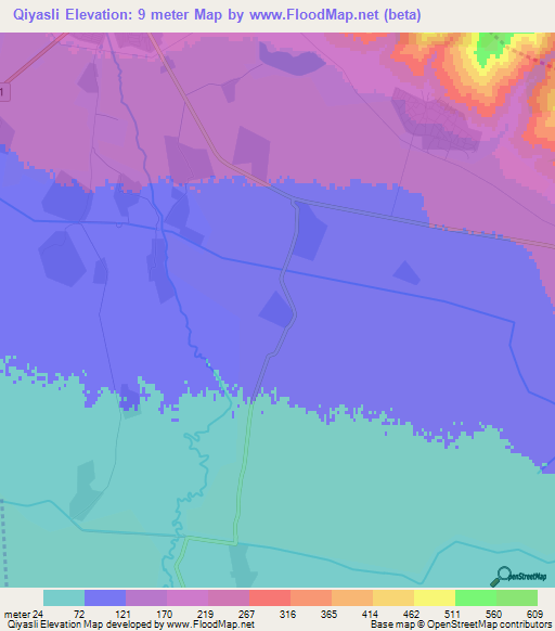 Qiyasli,Azerbaijan Elevation Map