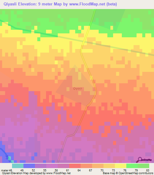 Qiyasli,Azerbaijan Elevation Map