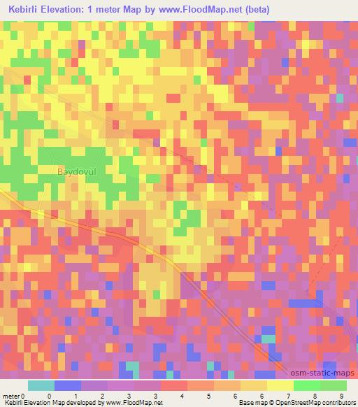 Kebirli,Azerbaijan Elevation Map