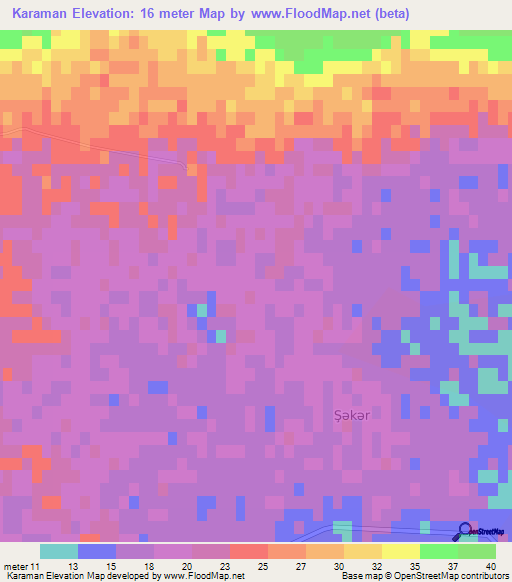 Karaman,Azerbaijan Elevation Map