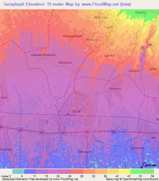 Geraybeyli,Azerbaijan Elevation Map