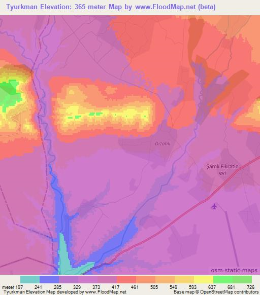 Tyurkman,Azerbaijan Elevation Map