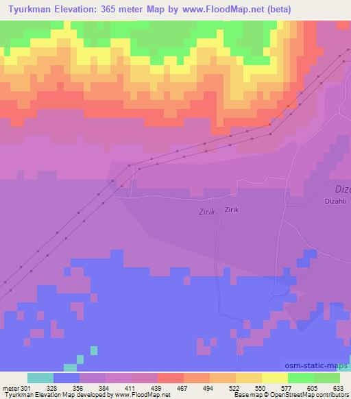 Tyurkman,Azerbaijan Elevation Map