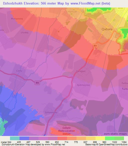 Dzhodzhukh,Azerbaijan Elevation Map