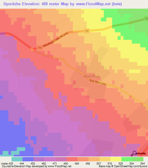 Dyurdzhe,Azerbaijan Elevation Map